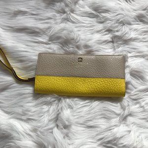 Kate Spade Yellow and Gray Color Block Wallet